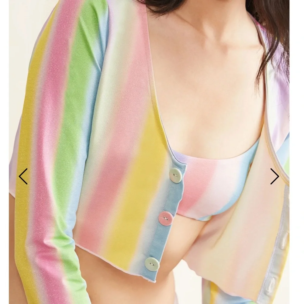 NWT Onia Layla Shimmer Crop Top - Picture 5 of 10